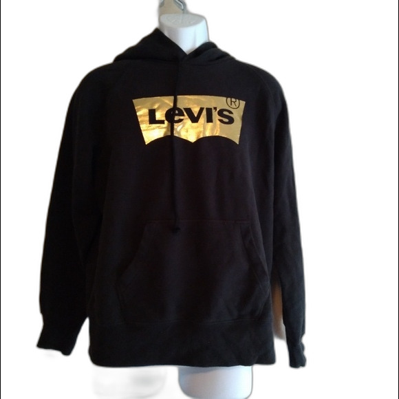 Levi's Medium Black Hooded Sweatshirt NWT - Picture 1 of 8